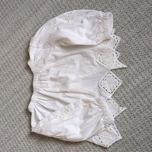 Bohme White crochet detailed blouse with open tie back size small